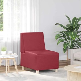 Poltrona sem braços 55 cm couro artificial vermelho tinto