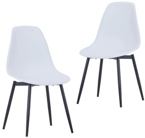 vidaXL Cadeiras de jantar 2 pcs PP branco