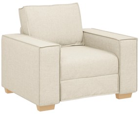 Conjunto de Sofá de 3 Peças com Almofadas de Linho