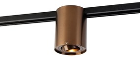 Foco moderno de calha monofásico bronze escuro - Iconic Rondoo Up