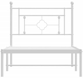 Estrutura de cama com cabeceira 90x190 cm metal branco