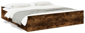 vidaXL Estrutura de cama c/ gavetas derivados madeira carvalho fumado