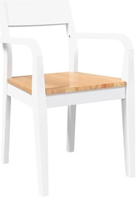 Cadeiras de jantar 2 pcs madeira de seringueira maciça branco