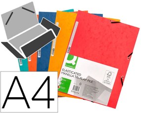 Pasta de Elásticos Q-Connect Din A4 com Abas Sortidas