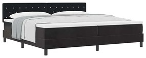 Cama Box Spring vidaXL com Colchão Preto 200x200 cm Veludo