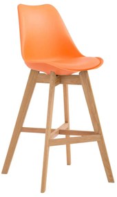 Banco de bar Cannes em plástico com estrutura de Cor Natural 48 x 112 x 56 cm Laranja
