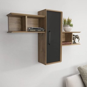 Prateleira de Parede Olida – Nogueira/Preto – 118,6 x 35 x 51,8 cm
