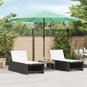 vidaXL Guarda-sol de jardim com poste de aço 324x324x247 cm verde