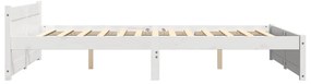 Estrutura de cama 160x200 cm madeira maciça branco