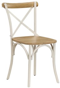 Cadeiras costas cruz 2 pcs mangueira maciça branco