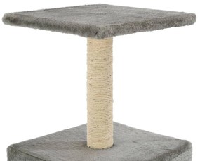 Árvore para gatos c/ postes arranhadores sisal 55 cm cinzento