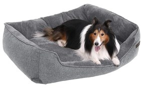 Cama para cães com cobertura lavável 110 x 77 x 25 cm cinzento