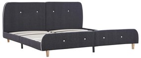 Estrutura de cama 160x200 cm tecido cinzento-escuro