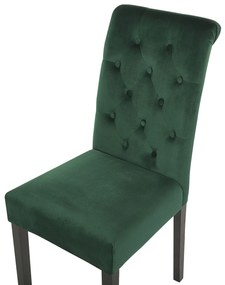 Conjunto de 2 cadeiras em veludo verde VELVA II Beliani