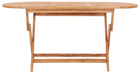 7 pcs conjunto jantar dobrável p/ exterior madeira teca maciça