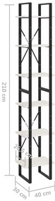 Estante alta 40x30x210 cm madeira de pinho maciça branco