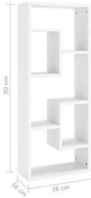 Estante de parede 36x16x90 cm derivados de madeira branco