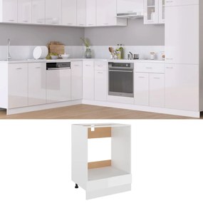 vidaXL Armário para forno Lyon derivados de madeira branco brilhante