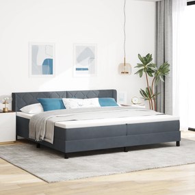 Cama Box com Colchão vidaXL Cinza Escuro 200x200 cm Veludo