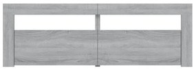 Móvel de TV com luzes LED 120x35x40 cm cinzento sonoma