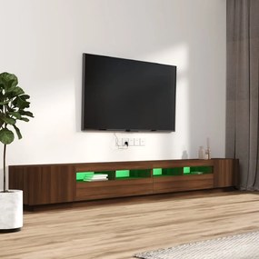 Conjunto móveis de TV 3pcs c/ LEDs madeira carvalho castanho