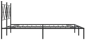 Estrutura de cama com cabeceira 160x200 cm metal preto