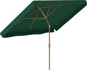 Outsunny Chapéu de Sol Jardim 300x200 cm Ângulo Ajustável Mastro Alumínio Manivela Proteção UV50+ Resistente Verde | Aosom Portugal