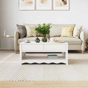 Mesa de Centro vidaXL "DRAMMEN" Branca 99x55x45 cm Madeira Sólida de P