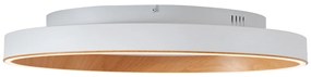 Plafon de design branco com madeira 60cm incl. LED com interruptor de 3 níveis - Ingo Design