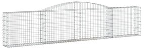 Cestos gabião arqueados 2 pcs 400x30x80/100cm ferro galvanizado