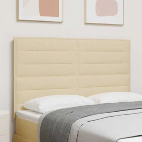vidaXL Cabeceira Design Linhas Creme 140 cm Tecido
