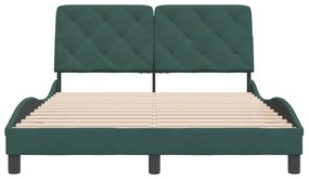 Estrutura de cama c/ cabeceira 120x200 cm veludo verde-escuro