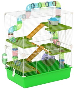 Pawhut Grande Gaiola para Hamsters Gaiola para Roedores 5 Níveis com Túneis Bebedouro Roda Casinha Escadas | Aosom Portugal