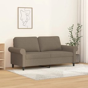 349200 vidaXL Sofá de 2 lugares tecido 140 cm cinzento-acastanhado