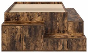 Cama de Armazenamento Carvalho Fumado 75x190 cm