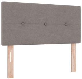 Cama Box com Colchão e Luz LED Taupe 120x190 cm Tecido