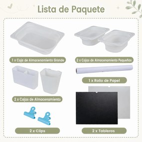 Mesa Sensorial Infantil, 91 x 51,5 x 74,5 cm, Tampo Convertível, Verde