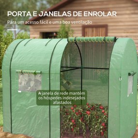 Estufa de Jardim Estufa Resistente com 4 Janelas 2 Portas com Fecho de