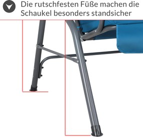 Baloiço Jardim Hollywood 140 x 112 x 150 cm com cobertura solar azul