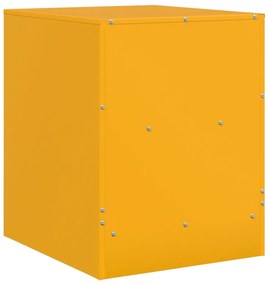 Mesas de cabeceira 2 pcs 34,5x39x44 cm aço amarelo mostarda