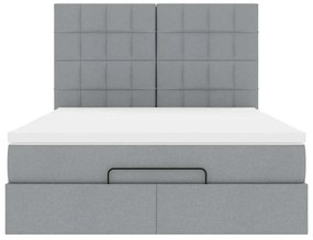 Estrutura de cama otomana com colchão 140x190 cm cinzento claro