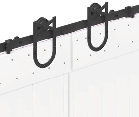 Kit de ferragens para porta deslizante 400 cm aço preto