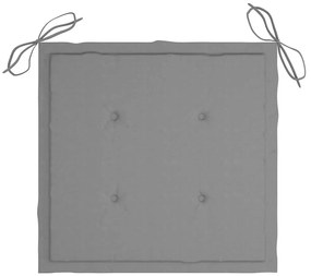 3 pcs conj. jantar dobrável exterior c/ almofadão teca maciça