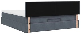 Estrutura de cama otomana com colchão 180x200cm cinzento escuro