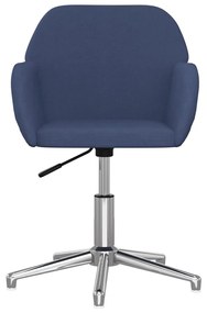 Cadeiras de jantar giratórias 2 pcs tecido azul