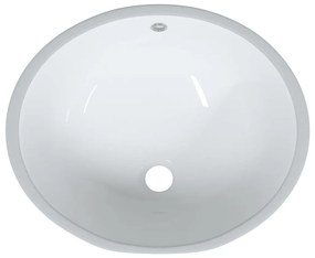 Lavatório casa de banho oval 49x40,5x21 cm cerâmica branco