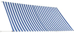 Toldo retrátil 300x150 cm azul e branco