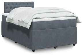 Cama boxspring com colchão 120x190 cm veludo cinzento-escuro