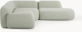 Sofá de canto modular em bouclé com chaise longue Wolke (4 lugares)