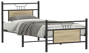 vidaXL Estrutura cama s/ colchão derivados de madeira carvalho sonoma